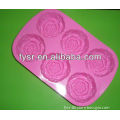 6pcs silicone rose cake molds silicone 6pcs rose baking moulds